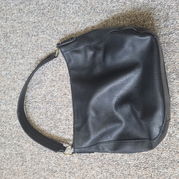 Adrienne Vittadini Black Handbag Gold Hardware - Picture 5 of 10